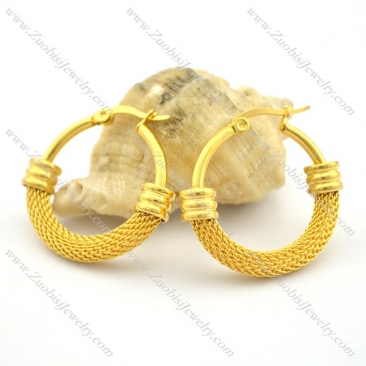gold stainless steel net earrings on sale e000920