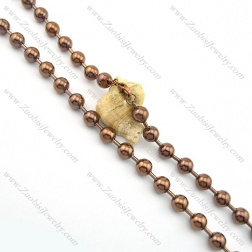 10mm ball chain necklace in brown plating n000699