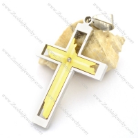 Yellow Gold Stainless Steel Cross Pendants p001790