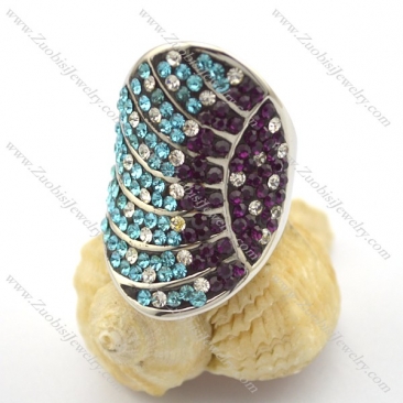 Colored Stone Rings for Ladies including Clear Purple Blue Rhinestones r001753