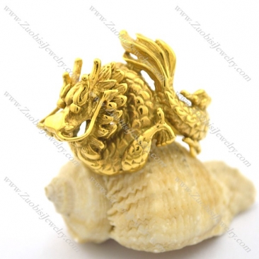 Gold-plating Dragon Ring Crafted Casting r001856