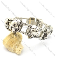 22cm long solid skull heads men bracelets b002615