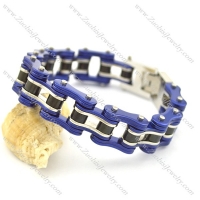 Blue Stainless Steel Bike Chain Bracelet for Men b002663