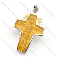 Cross Pendants for Men Epoxy Human Skeleton p001873