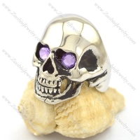 purple crystal skull ring r001977