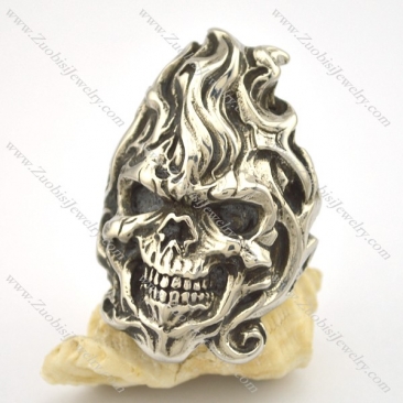 49mm big ferocious fire skull ring r001992