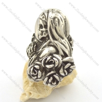 47mm big female rose skull mother ring r002039