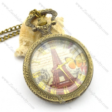 Transfer Cover 1889 Eiffel Tower Pocket Watch Chain pw000414