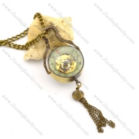 Small Steampunk 3D Glass Ball Transparent Mechanical Pocket Watch Chain pw000417