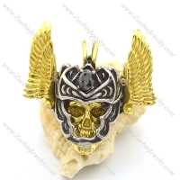 detachable skull head and gold wing pendant p002033