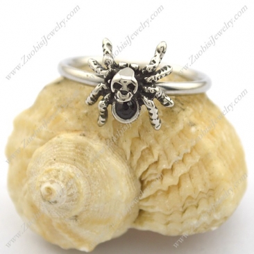 spider ring with black stone for women r002206