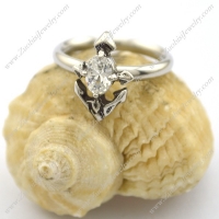 sea anchor ring with clear facted crystal r002224