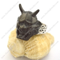 black plating king bull skull ring r002250