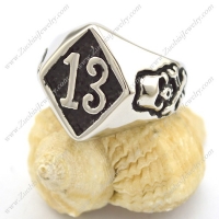 stainless steel 13 biker ring r002255