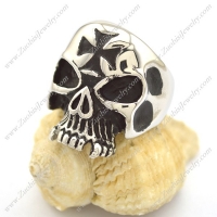 iron cross skull ring for bikers r002256