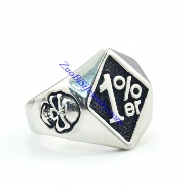 1 percent er skull ring for bikers JR500004