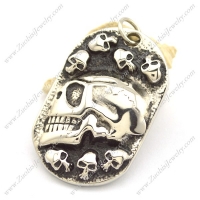 7 Small Skull Heads and 1 Big Skull Head Tag Pendant p002146