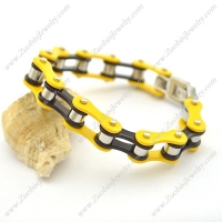 Yellow and Black Link Chain Bike Bracelet for Men b002827