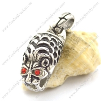 Tiger Head Pendant with Red Rhinestones Eyes p002149