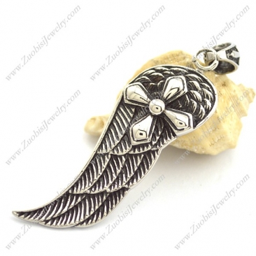 Angel Wing Pendant with Cross p002156