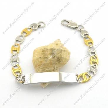 Two Tones Stainless Steel id Bracelet b003014