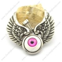 Big Violet Eyeball Angel Wing Pendant p002193