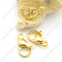 15mm Gold-plated Lobster Clasp Closure in Stainless Steel a000034