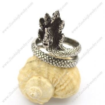 7 Dragon Heads Ring r002490