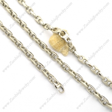 9.5MM Wide Dull Polish Stainless Steel Casting Necklace and Bracelet Set s001023