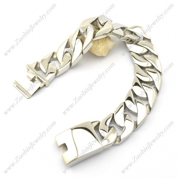 Shiny Stainless Steel Men's Chunky Curb Bracelet b003069