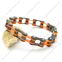 12.5MM Wide Orange and Black Bicycle Chain Bracelet b003072