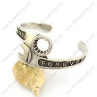 Wrench Bangle with FOREVER 925 SILVER character b003134