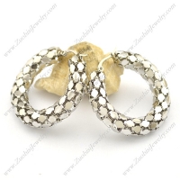 Shiny Silver Stainless Steel Popcorn Earring e001024