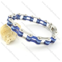 Blue and Steel Tone Colorful Crystals Roller Chain Bracelet for Ladies b002113