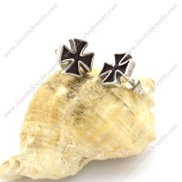 Small Cute Black Cross Earring e001026