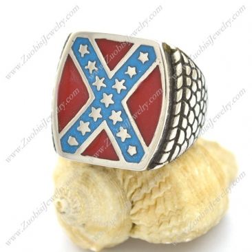 Dixie Confederate Flag Design Biker Ring for Mens Rebel Jewelry r002605