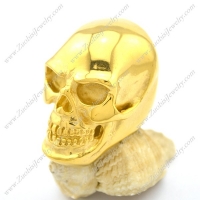 Large Shiny Polished Gold Plating Skull Ring r002611