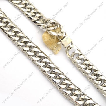 0.88 Inch Wide 24 Inch Long Steel Necklace for Male n000981