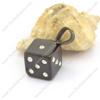 Black Dice Pendant with Rhinestones p002456