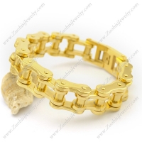 18mm Gold-plating Stainless Steel Bike Chain Link Bracelet for Unisex b003485