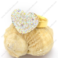 AB Color Rhinestone Heart Rings r002732