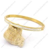 5mm Wide Gold Stainless Steel Rhinestones Bangle b003503