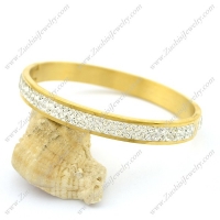 8mm Wide Gold Plating Rhinestones Bangle b003504