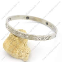 Eye Shaped Pattern with Rhinestone Eyeball Bangle b003514