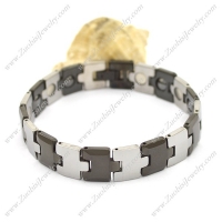 Silver and Black Tungsten Bracelet b003518