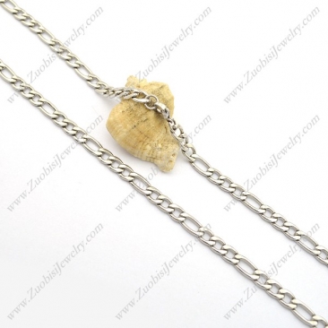 6mm Wide Figaro Chain in Stainless Steel n001006