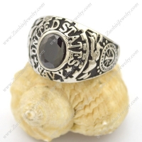 United States Navy Black Facted Stone Ring r002763