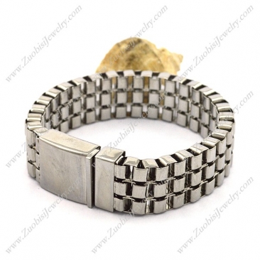 3 Layers Square Box Chains Bracelet with big Casting Buckle b003537