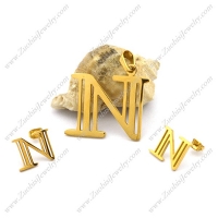 N Jewelry Set in Gold Plating for Girls s001271