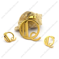 Q Jewelry Set in Gold Plating Stainless Steel s001274